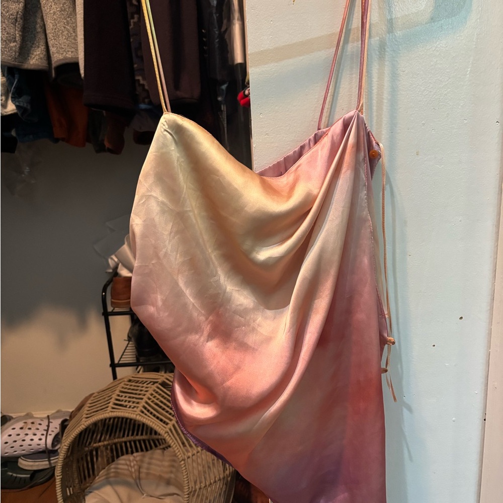Zara Pastel Satin Slip Dress